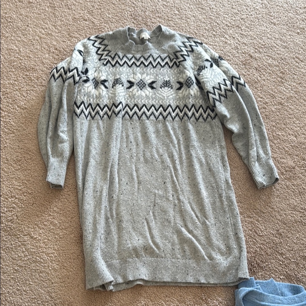 LOFT Gray Sweater Dress